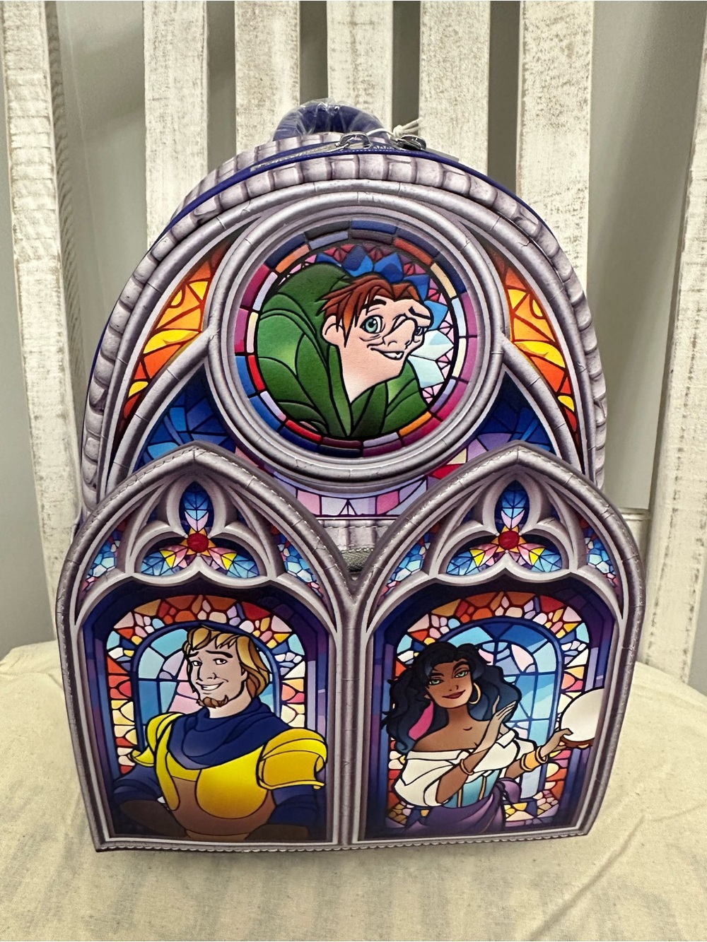 Loungefly Disney Hunchback Notre Dame Character SG Windows Mini Backpack-BL Excl